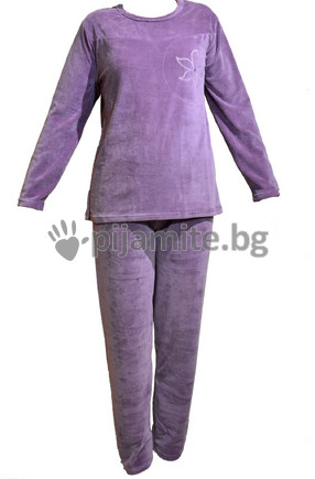Дамска пижама - дълъг ръкав, плюш 51575